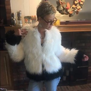 Michael kors faux fur jacket coat size small